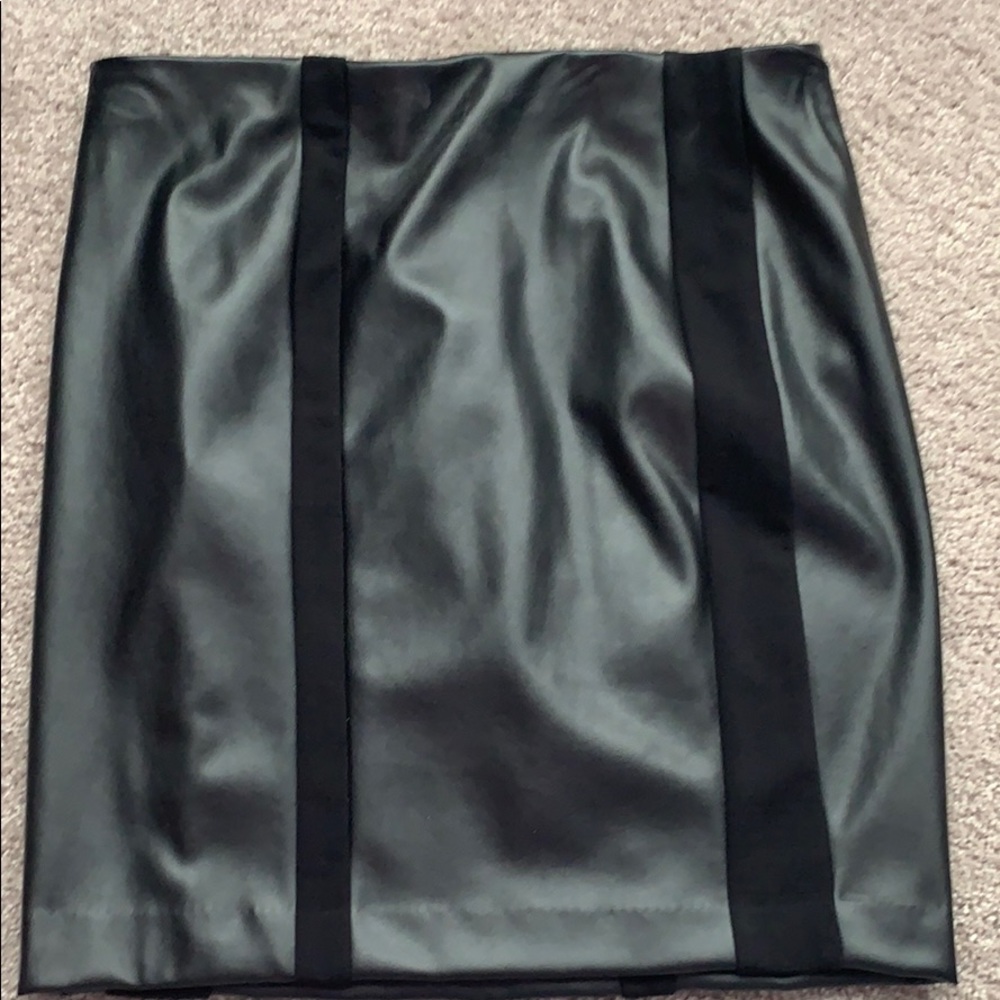 Black leather DKNY Skirt